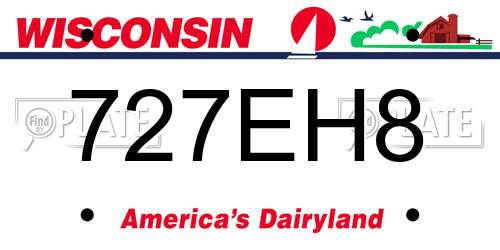727EH8 Wisconsin License Plate