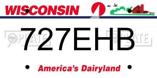 727EHB Wisconsin License Plate