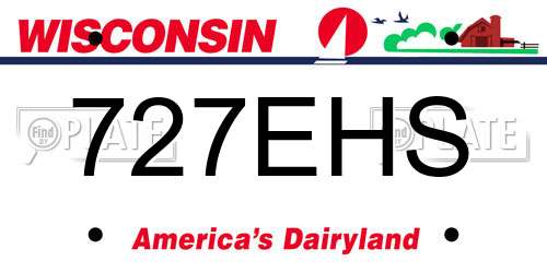 727EHS Wisconsin License Plate