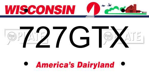 727GTX Wisconsin License Plate