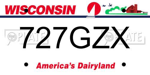 727GZX Wisconsin License Plate