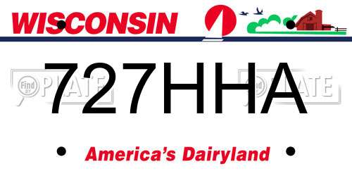 727HHA Wisconsin License Plate