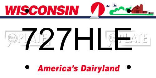 727HLE Wisconsin License Plate