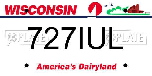 727IUL Wisconsin License Plate