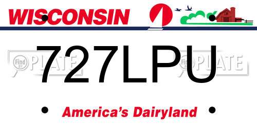 727LPU Wisconsin License Plate