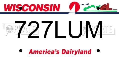 727LUM Wisconsin License Plate