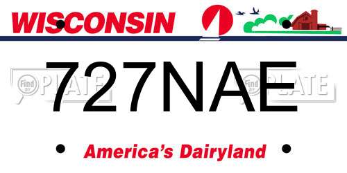 727NAE Wisconsin License Plate
