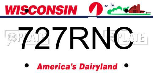 727RNC Wisconsin License Plate