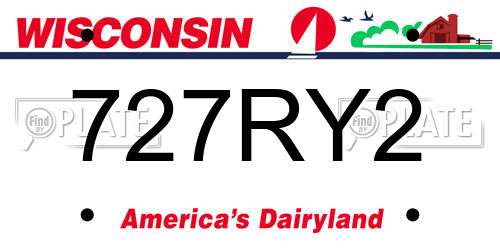 727RY2 Wisconsin License Plate