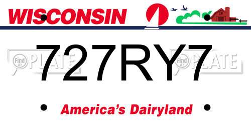 727RY7 Wisconsin License Plate