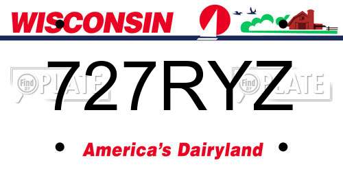 727RYZ Wisconsin License Plate