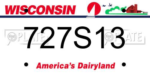 727S13 Wisconsin License Plate