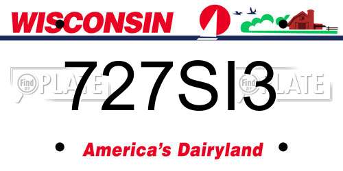727SI3 Wisconsin License Plate