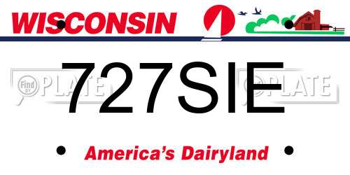 727SIE Wisconsin License Plate