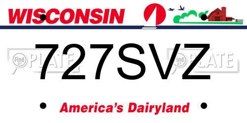 727SVZ Wisconsin License Plate