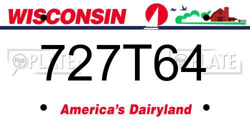 727T64 Wisconsin License Plate