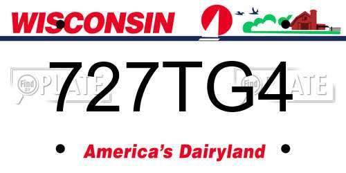 727TG4 Wisconsin License Plate