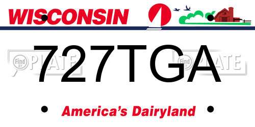 727TGA Wisconsin License Plate