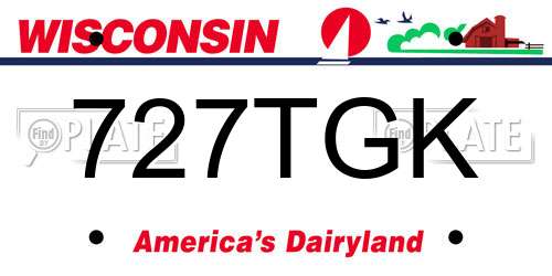 727TGK Wisconsin License Plate