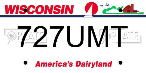 727UMT Wisconsin License Plate