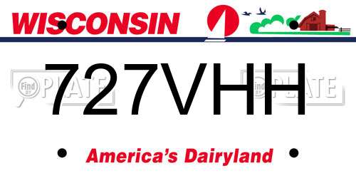 727VHH Wisconsin License Plate