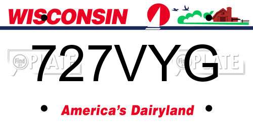 727VYG Wisconsin License Plate