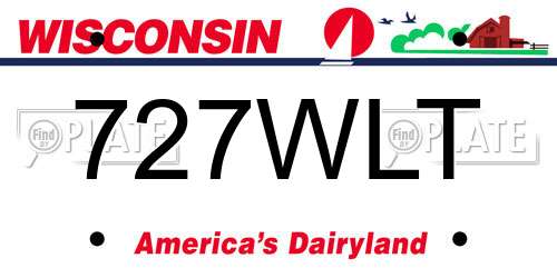 727WLT Wisconsin License Plate