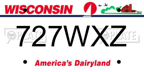 727WXZ Wisconsin License Plate