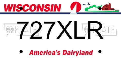 727XLR Wisconsin License Plate