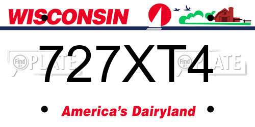 727XT4 Wisconsin License Plate