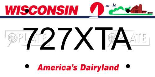 727XTA Wisconsin License Plate
