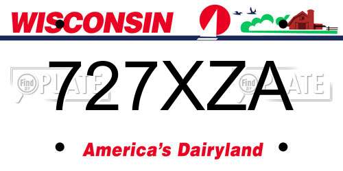 727XZA Wisconsin License Plate