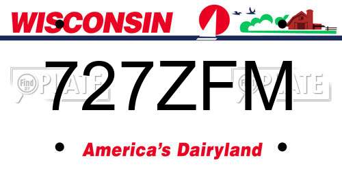 727ZFM Wisconsin License Plate