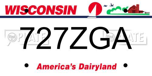 727ZGA Wisconsin License Plate