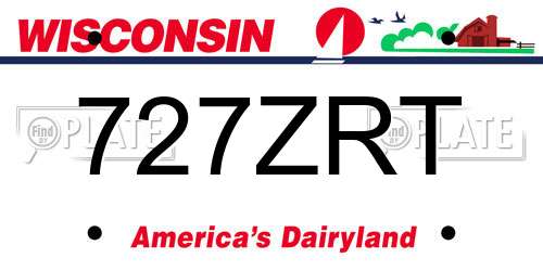 727ZRT Wisconsin License Plate