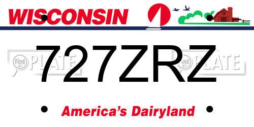 727ZRZ Wisconsin License Plate
