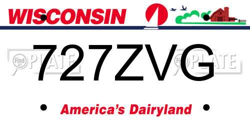 727ZVG Wisconsin License Plate