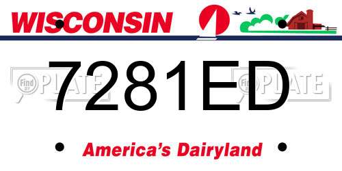 7281ED Wisconsin License Plate