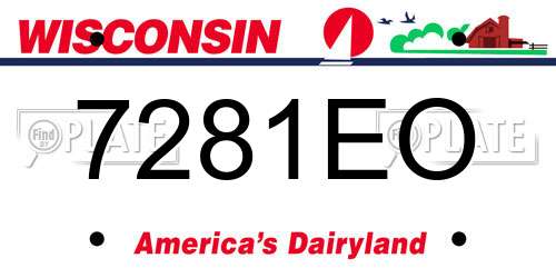 7281EO Wisconsin License Plate