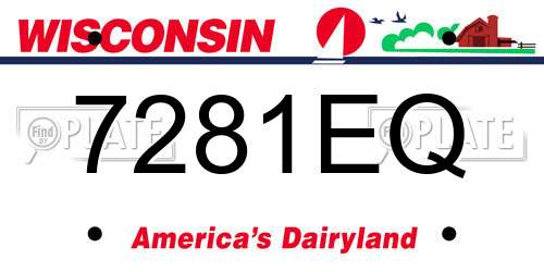 7281EQ Wisconsin License Plate