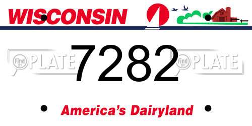 7282 Wisconsin License Plate