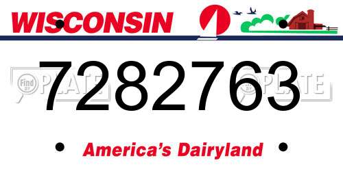 7282763 Wisconsin License Plate