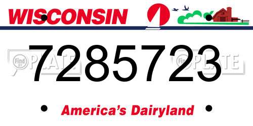 7285723 Wisconsin License Plate