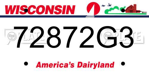 72872G3 Wisconsin License Plate