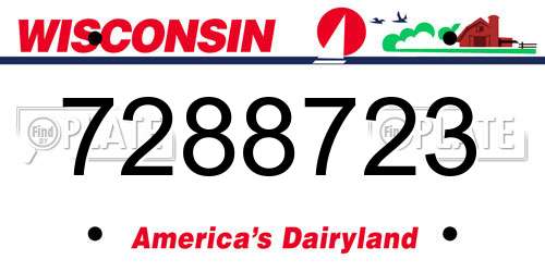 7288723 Wisconsin License Plate