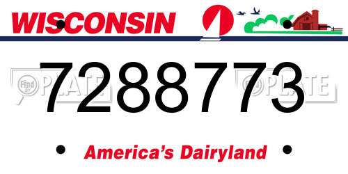 7288773 Wisconsin License Plate