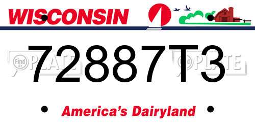 72887T3 Wisconsin License Plate