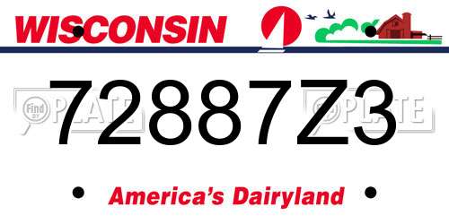 72887Z3 Wisconsin License Plate