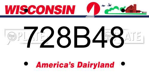 728B48 Wisconsin License Plate