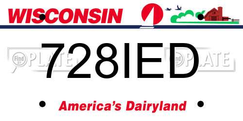 728IED Wisconsin License Plate
